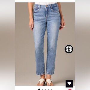 Wit & Wisdom Light Blue High Rise Vintage Skinny Jeans with Distressed Hem 18P